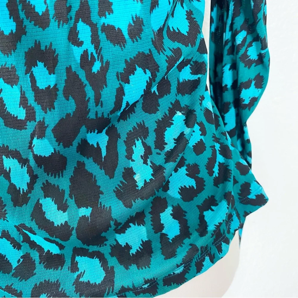DIANE VON FURSTENBERG Blue Leopard Gladys Top - Picture 5 of 7